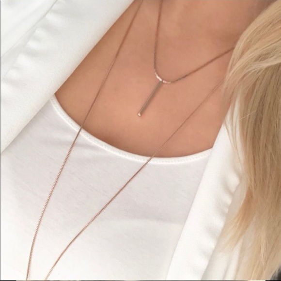 Express Layered Rose Gold Necklace - Picture 2 of 3